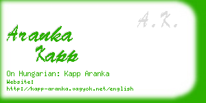 aranka kapp business card